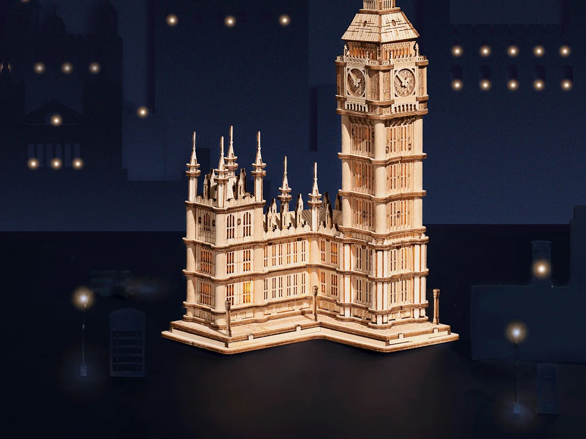 Robotime 3D Puzzle Wooden Kits DIY Tower Bridge Big Ben Set Eiffel Tower Model Kit Home Decor Birthday Gifts