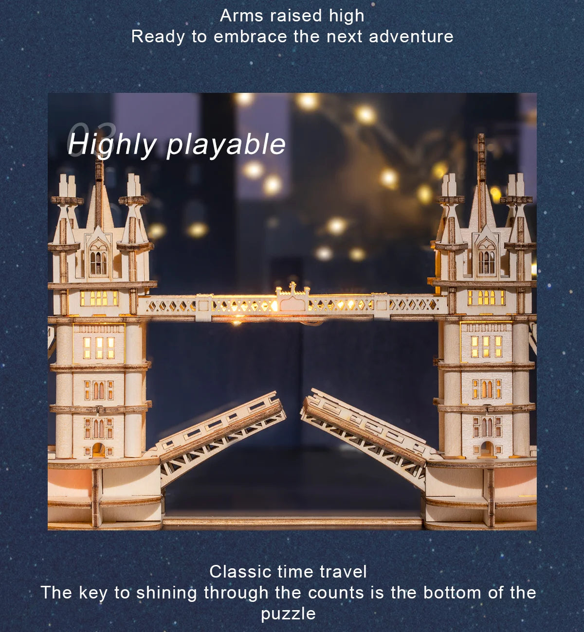 Robotime 3D Puzzle Wooden Kits DIY Tower Bridge Big Ben Set Eiffel Tower Model Kit Home Decor Birthday Gifts