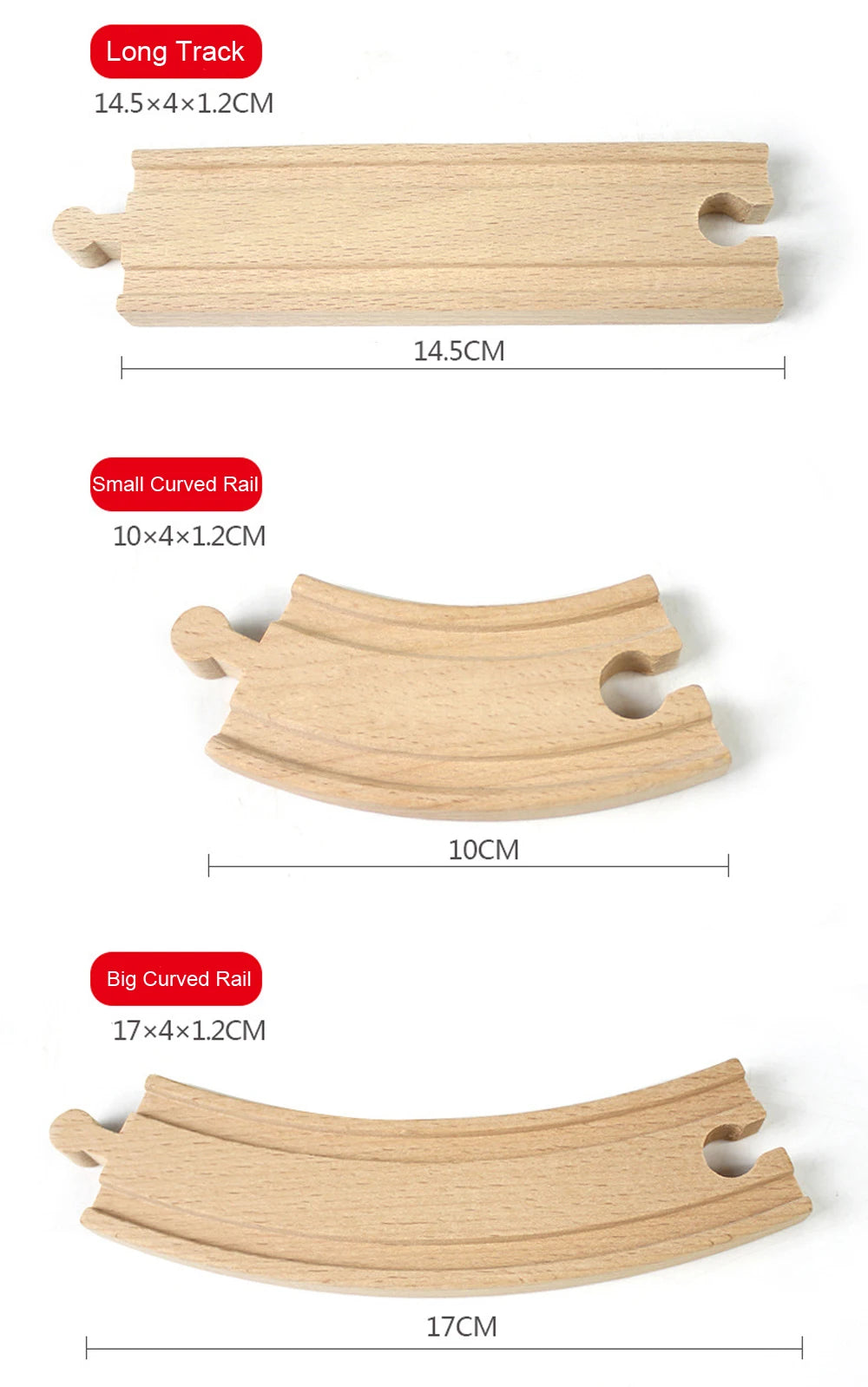 New All Kinds Wooden Track Parts Beech Wooden Railway Train Track Toy Accessories Fit Biro All Brands Wood Tracks Toys for Kids