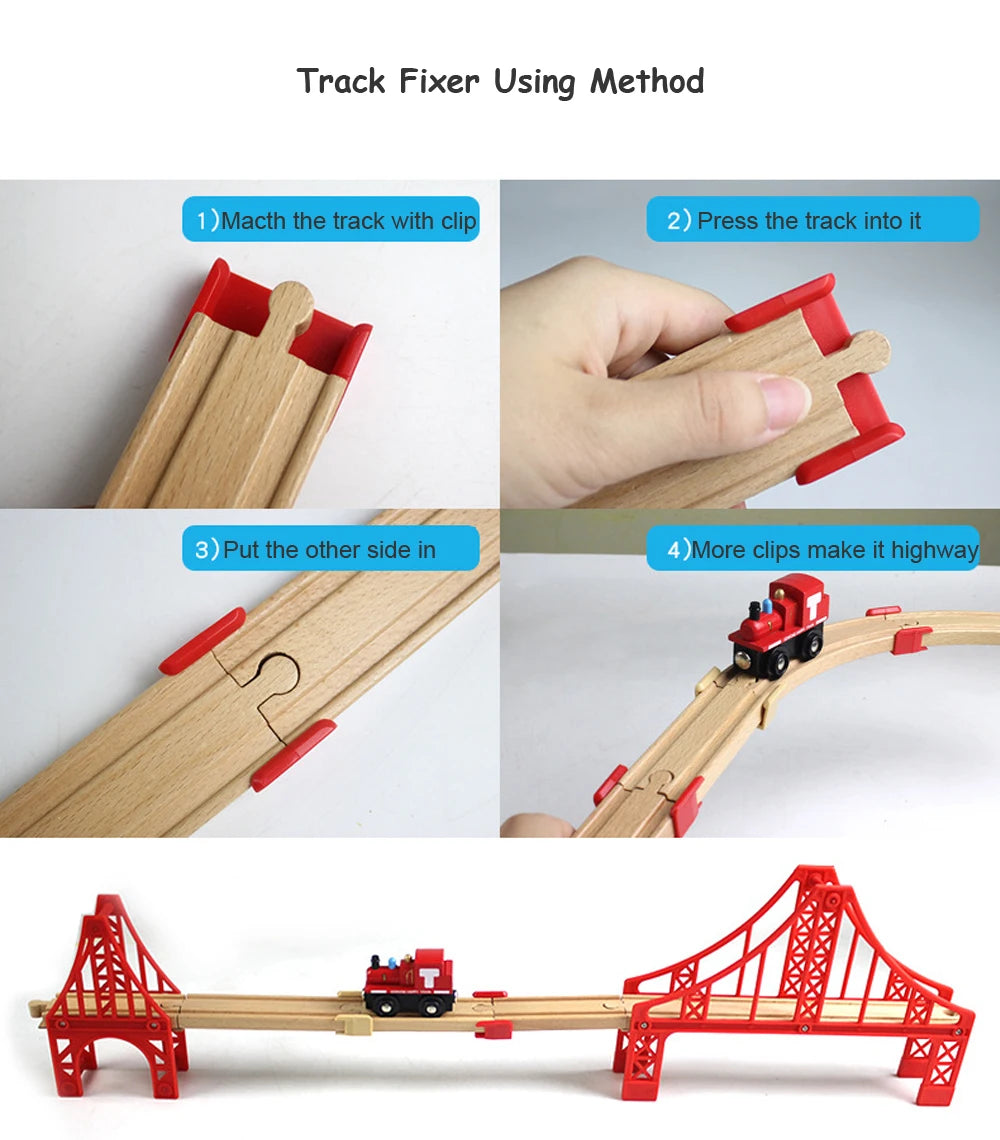 New All Kinds Wooden Track Parts Beech Wooden Railway Train Track Toy Accessories Fit Biro All Brands Wood Tracks Toys for Kids