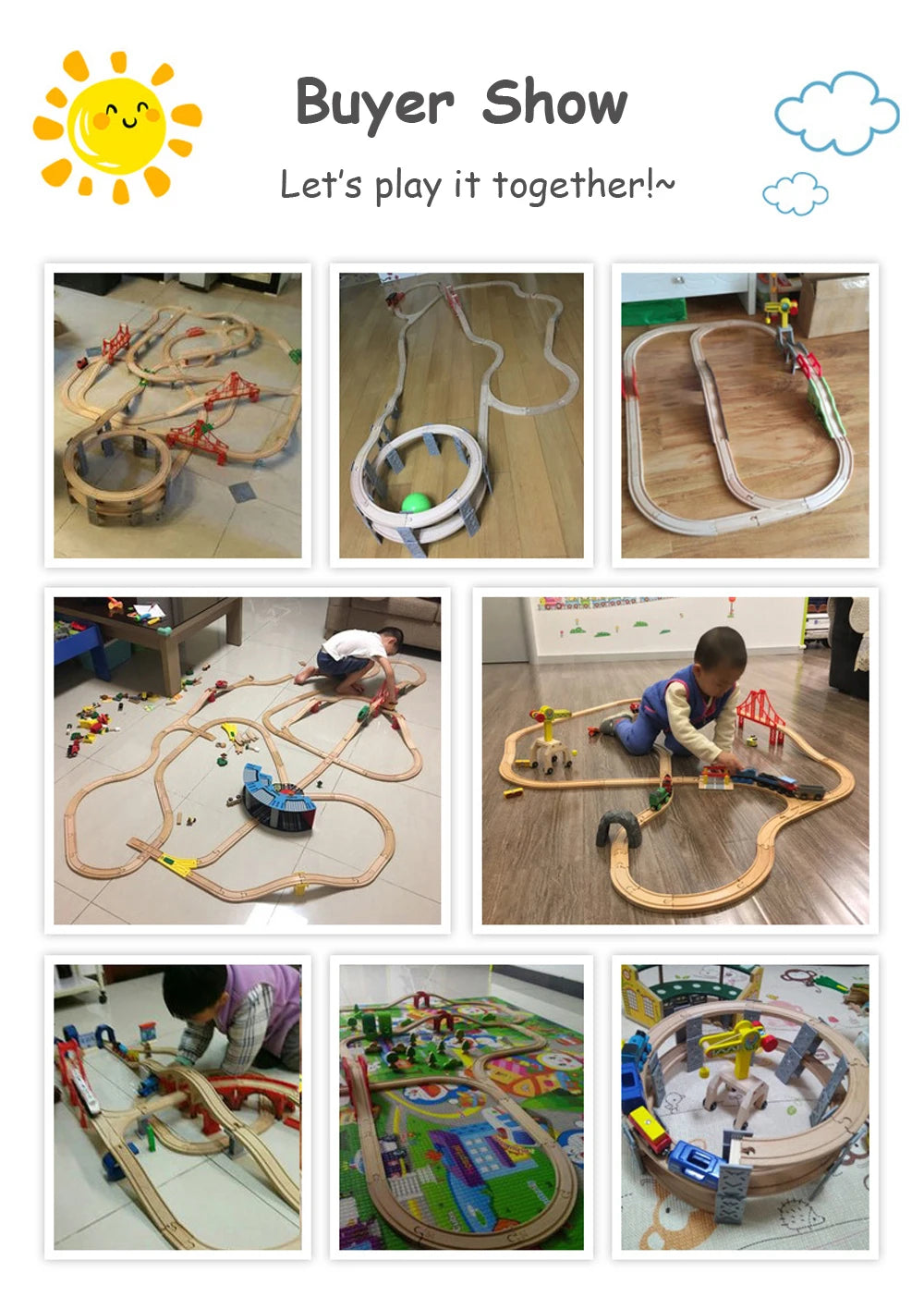 New All Kinds Wooden Track Parts Beech Wooden Railway Train Track Toy Accessories Fit Biro All Brands Wood Tracks Toys for Kids