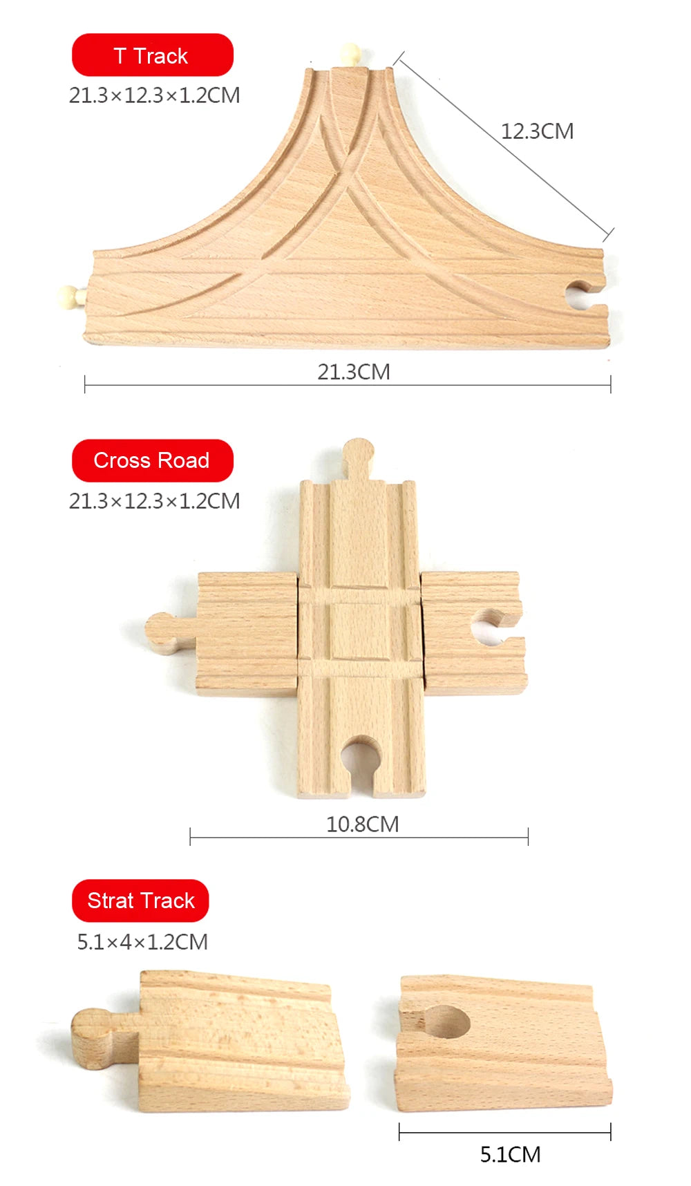 New All Kinds Wooden Track Parts Beech Wooden Railway Train Track Toy Accessories Fit Biro All Brands Wood Tracks Toys for Kids