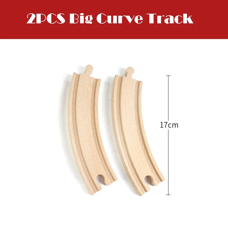 New All Kinds Wooden Track Parts Beech Wooden Railway Train Track Toy Accessories Fit Biro All Brands Wood Tracks Toys for Kids