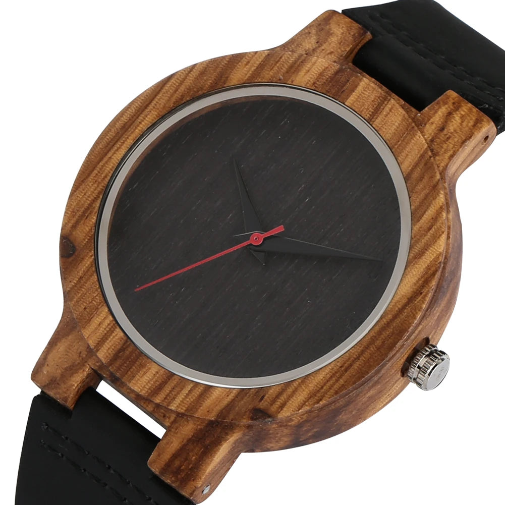 Vintage Wooden Black/Coffee/Green Dial Natural Bamboo Wood Watch for Men Leather Wooden Clock Male Hour Top Gift Reloj de madera
