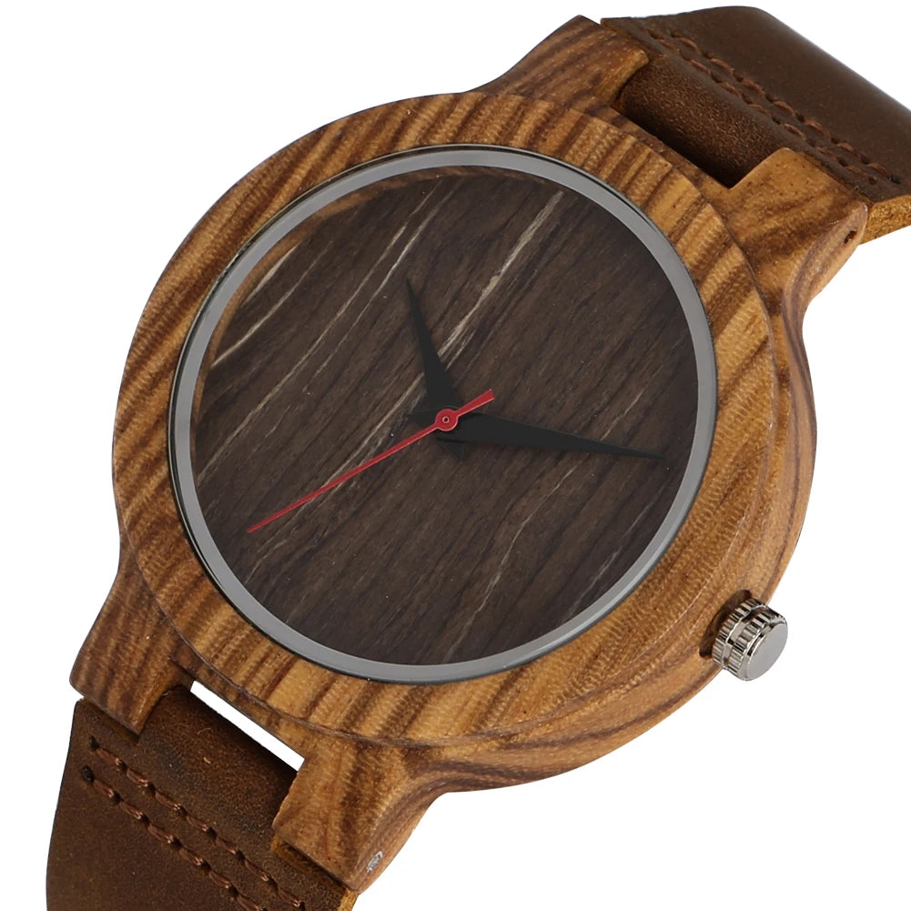 Vintage Wooden Black/Coffee/Green Dial Natural Bamboo Wood Watch for Men Leather Wooden Clock Male Hour Top Gift Reloj de madera