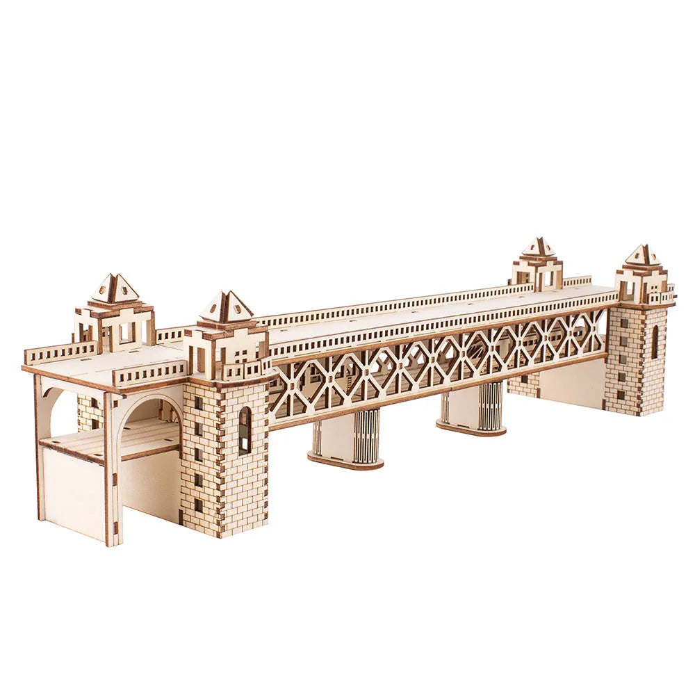 3D Wooden Puzzle Streetcar Sakura Journey Tram Station Retro Car Bus Model DIY Assembly Toys For Children Kids Desk Decoration