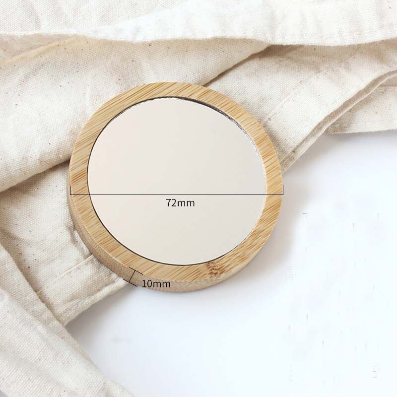 Makeup Mirror Portable 1pcs Bamboo Cosmetic Mirror Round Portable Mirror Student Beauty Tool Travel Pocket Mirror Purse