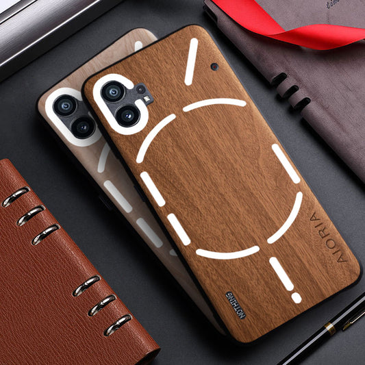 Case for Nothing Phone 1 Nothing Phone1 2 funda bamboo wood pattern Leather back cover for nothing phone1 phone2 phone 1 2 case